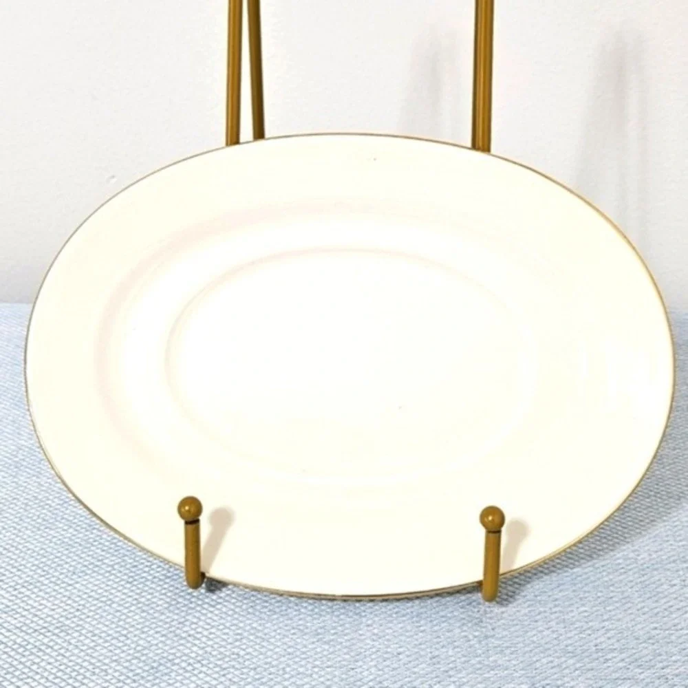 LENOX American‎ Home Gold Oval Platter Ivory Fine China Gravy Underplate 9